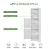 Tall Bathroom Corner Cabinet, Freestanding Storage Cabinet with Doors and Adjustable Shelves, White - 4 of 4