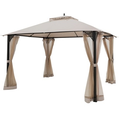 Tangkula 12' x 10' Octagonal Tent Outdoor Gazebo Canopy Shelter with Mosquito Netting