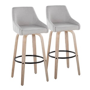 LumiSource Set of 2 Hannah Barstools Fabric - 1 of 4