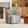 Green Swivel Barrel Accent Chair, Upholstered 360° Rotating Armchair for Living Room, Bedroom, Office, or Waiting Area – No Assembly Needed - 2 of 4