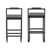 Okak Upholstered Velvet Bar Stools Set of 2, Modern Kitchen Counter Height Stools with Square Seat for Kitchen Island, Dining Room - 4 of 4