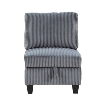 NicBex Corduroy Accent Chair,Upholstered Living Room Chairs with Hidden Storage Under Seat,Modern Armless Chair,Accent Chairs for Living Room