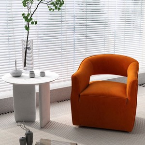 SEYNAR Modern Glam Velvet 360 Degree Swivel Open-Back Accent Armchair - 1 of 4
