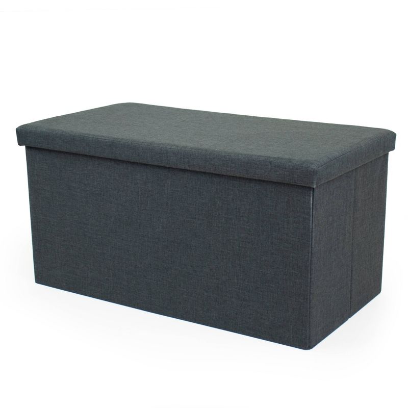 Heathered Storage Ottoman with Reversible Tray Cover - Humble Crew, 3 of 11