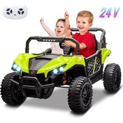 Garvee 24V Ride On UTV for Big Kids, 2 Seater Electric Car with Remote Control, LED Lights, Shock Absorbers, Storage, Ride On Toy for Kids