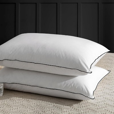 Aghana Digitals Medium Firm Down/Poly Pillows Set of 2, King Size, Organic Cotton Cover