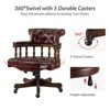 Zacharie  Chesterfield Captains Classical Genuine Leather Height-adjustable Executive Chair with Nailhead Trims  | KARAT HOME - 3 of 4