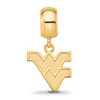 Black Bow Jewelry 14k Yellow Gold Plated Sterling Silver West Virginia Mountaineers NCAA Bead Charm - 3 of 4