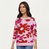 Anna-Kaci Women's Bold Floral Pattern Knit Sweater with Soft Textured Feel, Long Sleeves and Comfortable Relaxed Fit - 2 of 4