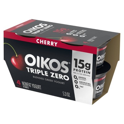 Oikos Triple Zero Cherry Greek Yogurt - 4ct/5.3oz Cups