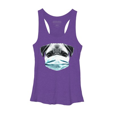 Women's Design By Humans Masked Pug By clingcling Racerback Tank Top