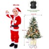 Artificial Christmas Tree With Warm White LED Lights- 3Ft Fiber Optic-Like Flocked Tree  for Home, Shops, Party and Holiday Christmas Decoration - 2 of 4