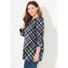 Catherines Women's Plus Size Suprema 3/4 Sleeve V-Neck Tee - 4 of 4