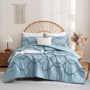 Comforter Set For Adult, 3 Piece Comforter Sets with Lace & Bedding for All Season - 1 of 4