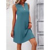 Women's V-Neck Sleeveless Vest Dress with Pleated A-Line Skirt - 2 of 3