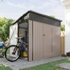 Aoxun Outdoor Storage Shed, Metal Shed with Triple Doors for Backyard, Patio, Lawn - 2 of 4