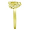 Slickblue Women's IP Gold Stainless Steel Ring, Clear Synthetic Crystal Accent, Heart-Inspired Band, Size 5-10 - 4 of 4