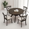 Set of 2 X-Back Dining Chairs, Upholstered Fabric Side Chairs with Rubber Wood Frame for Dining Room or Kitchen, Modern Farmhouse Style - 3 of 4