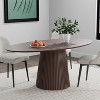 Spassway 67"L*33.5"W Oval Oak Wood Dining Table with Pedestal Modern Kitchen Table with Solid Wood Leg for Seats 6 - 2 of 4