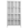 DOMETOUR Metal Storage Cabinet Glass Door Cabinet, With Adjustable Shelves for Home Office - 3 of 4