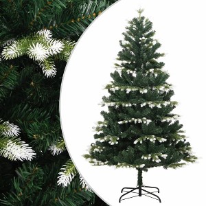 Aghana Digitals 240cm Hinged Artificial Christmas Tree with Realistic PE/PVC Tips, Flocked Snow & - 1 of 4