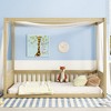 CAVINAS Twin/Full Size Bed Frame with Canopy-Style Top & Guardrails,Modern Floor Bed for Kids Room,Bedroom - 3 of 4
