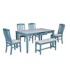 CAVINAS Dining Table Set for 6 Mid-Century Wood Dining Table Set with Drawer - 3 of 4