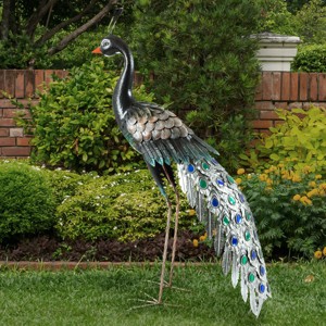Pure Garden 37-inch Outdoor Peacock Garden Statue - 1 of 4