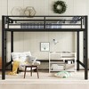 Ridstar 82.7 in. W Queen Size Metal Loft Bed with Easy-Climb Ladder & Guardrail-Black - 3 of 4