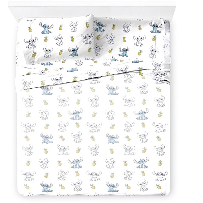 Saturday Park Disney Lilo & Stitch Watercolor Vibes 100% Organic Cotton Bed Set, 5 of 10
