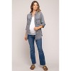 PinkBlush Charcoal Chambray Maternity Rolled Cuff Shirt - image 2 of 4