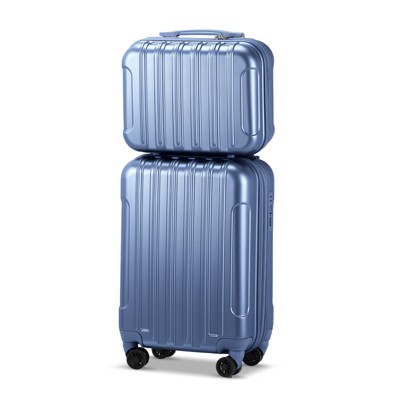 KTMBDW 2 Piece Luggage Set, 20" Carry-On Expandble Luggage Hardside Lightweight Suitcase,14" Mini Cosmetic Cases with TSA Lock & Spinner Wheels