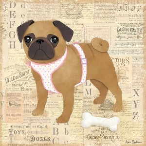 Oopsy Daisy's Pug Girl Canvas Wall Art - Size 10x10 - 1 of 1