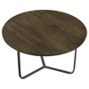 30" Natural Mango Wood and Gunmetal Accent Table with Tripod Iron Base for Living Room - 3 of 4