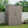 Waterproof Resin Outdoor Storage Shed with Lockable Doors & Integrated Floor, 57 Cubic Feet Capacity for Garden, Pool, and Garage Organization - Brown - 2 of 4