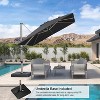 PURPLE LEAF Deluxe Aluminum Outdoor Patio Umbrella Square Cantilever Umbrellas - 3 of 4