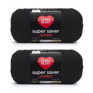 Red Heart Super Saver Yarn 12 Pack-Black - 1 of 3