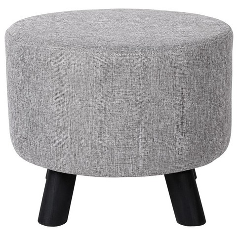 Birdrock Home Round Faux Fur Foot Stool Ottoman - Pink With White Legs :  Target