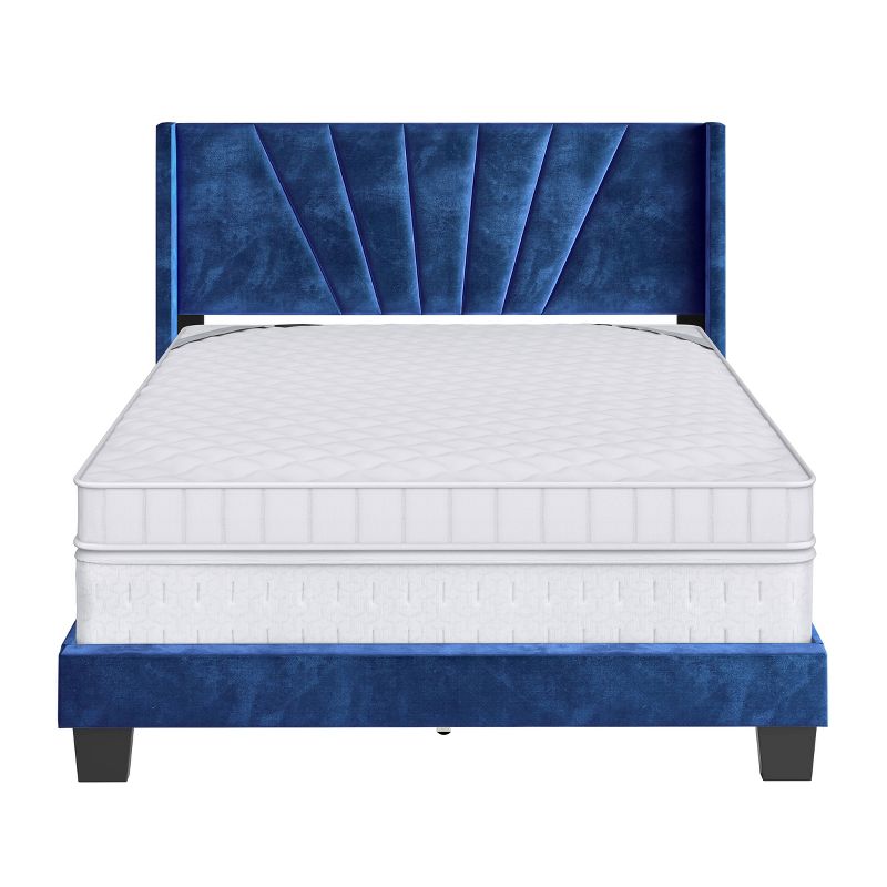  Ariana Velvet Upholstered Platform Bed Frame - Eco Dream, 4 of 9