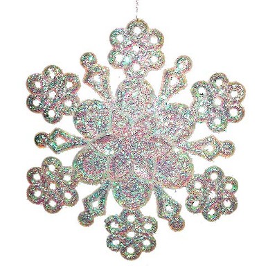 Kurt S. Adler 5" Snowflake Honeycomb Pink Glitter Drenched Christmas Ornament