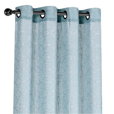 GoodGram 2 Pack: Metallic Geo Semi Sheer Grommet Window Curtain
