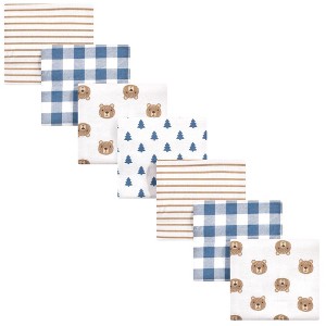 Hudson Baby Infant Boy Cotton Flannel Receiving Blankets Bundle, Little Bear, One Size - 1 of 2