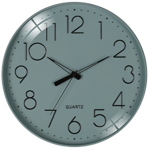 REGALWOVEN Plastic Analog Battery Powered Silent Non-Ticking Wall Clock 12 Inch - 1 of 4