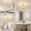 Ludomide 20" Modern Crystal Caged Ceiling Fan with Lights, Gold Luxury Crystal Ceiling Fan, Round Bladeless Chandelier Fan Light with Remote - 2 of 4