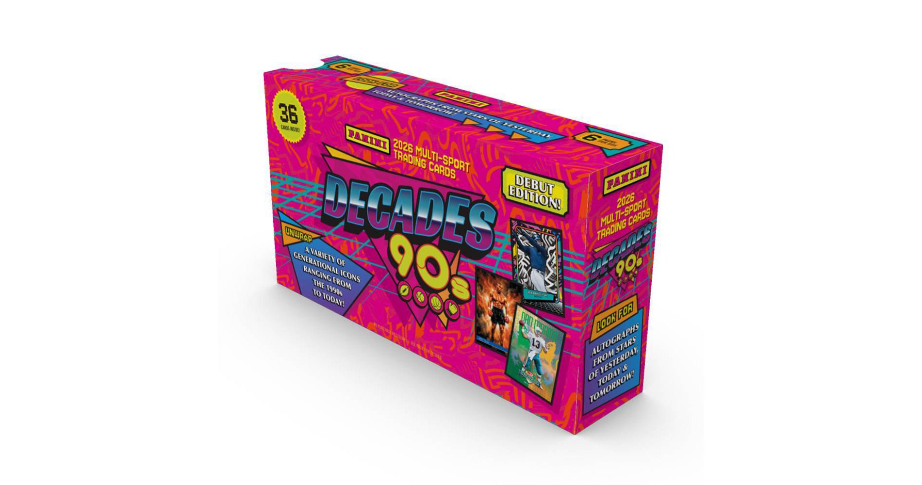 2026 Panini Decades Multi-Sport Trading Card 90's Mega Box