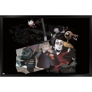 Trends International Disney Tim Burton's The Nightmare Before Christmas - Distorted Group Framed Wall Poster Prints - 1 of 4
