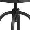 Merrick Lane Counter Stool Contemporary Black Faux Leather Backless Stool with Swivel Seat Height Adjustment and Footrest - 3 of 4
