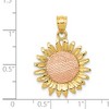 Black Bow Jewelry 14k Yellow and Rose Gold Sunflower Pendant, 21mm (13/16 inch) - 4 of 4