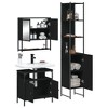 vidaXL 3-Piece Bathroom Furniture Set - Black Engineered Wood with Mirror Cabinet, Sink Cabinet, and Tall Cabinet - Modern Storage Solutions for Home - 4 of 4