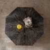 YUHAO 38" Octagon Retro Style Wood Center CoffeeTable with Three-Dimensional Embossed Pattern, Rustic Cocktail Table Center Large Circle - 4 of 4